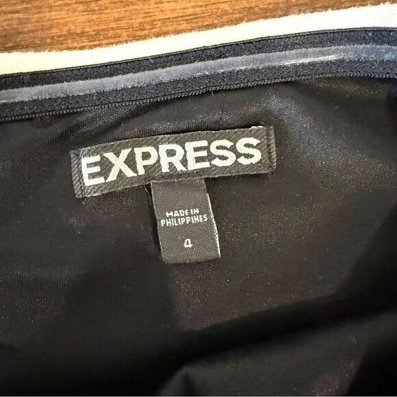 Express NWOT Black & Cream Strapless Sheath Dress Size 4 Cocktail Party Office - Picture 4 of 7